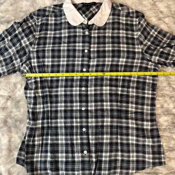 Brooks Brothers Plaid Cotton Shirt with Contrast Collar & Cuffs | Size 16 - Picture 4 of 12